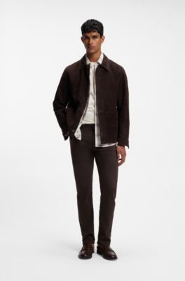 Delaware slim-fit trousers in fade-resistant twill, Dark Brown