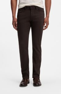 Delaware slim-fit trousers in fade-resistant twill, Dark Brown