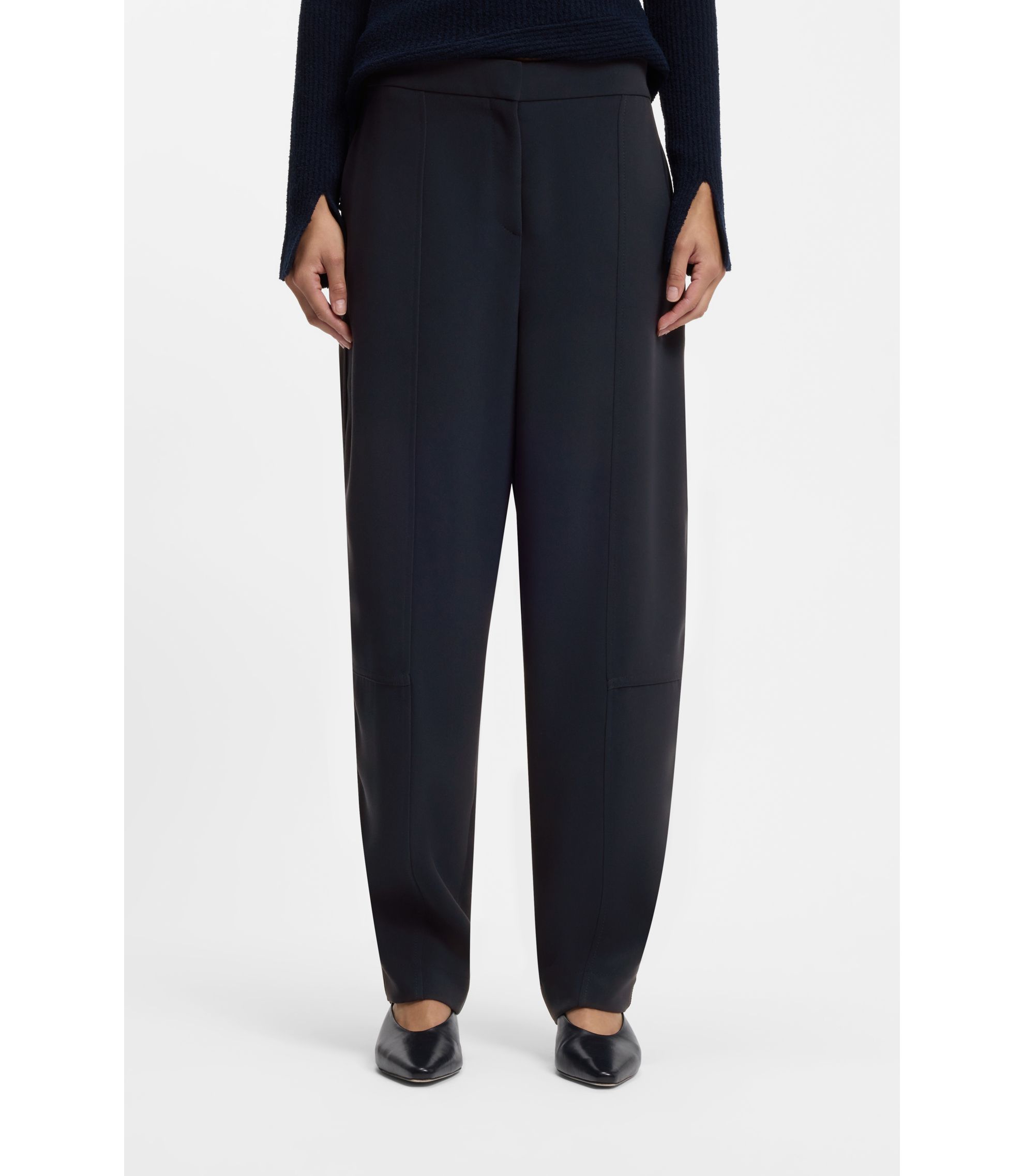 Relaxed-Fit Hose aus knitterfreiem Krepp