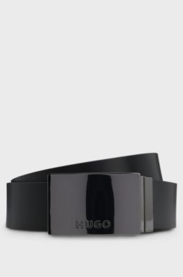 Gift-boxed reversible belt in Italian leather, Black