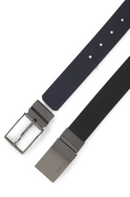 Gift-boxed reversible belt in Italian leather, Black