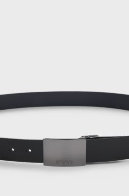 Gift-boxed reversible belt in Italian leather, Black