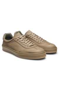 BECKHAM x BOSS leather trainers with rubber sole, Beige