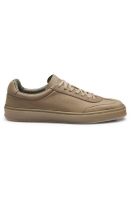 BECKHAM x BOSS leather trainers with rubber sole, Beige