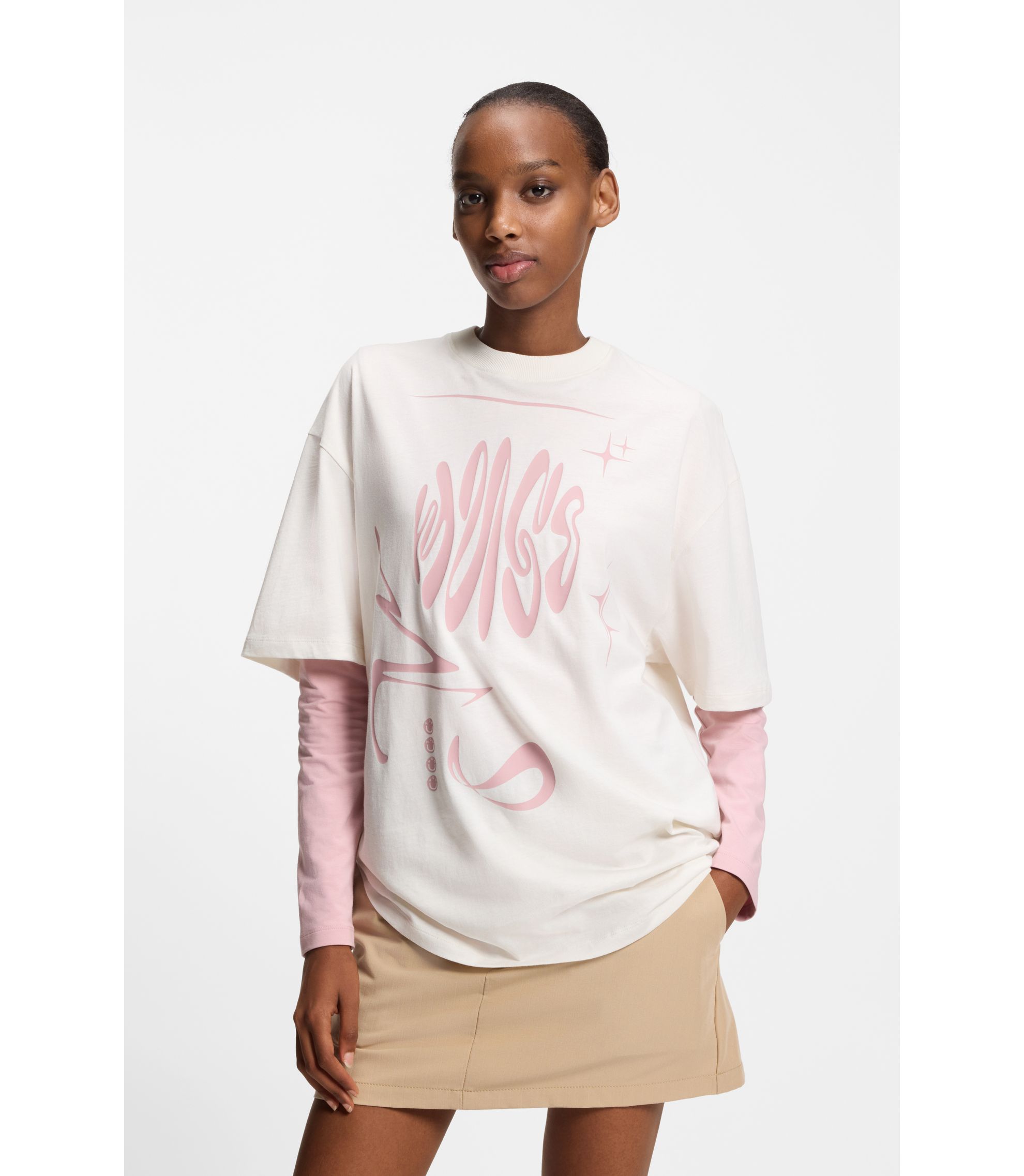 T-Shirt aus Baumwoll-Jersey mit Artwork