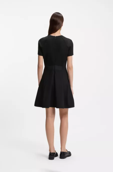 Stretch-jersey dress with keyhole neckline