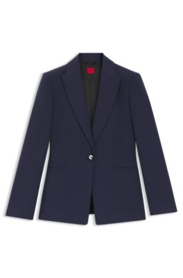 Regular-fit blazer with metal button, Dark Blue