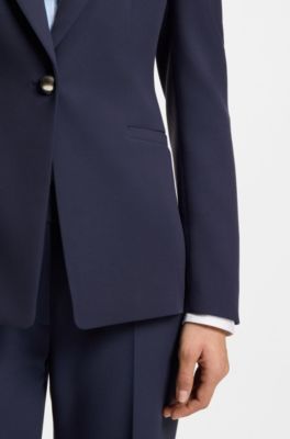 Regular-fit blazer with metal button, Dark Blue