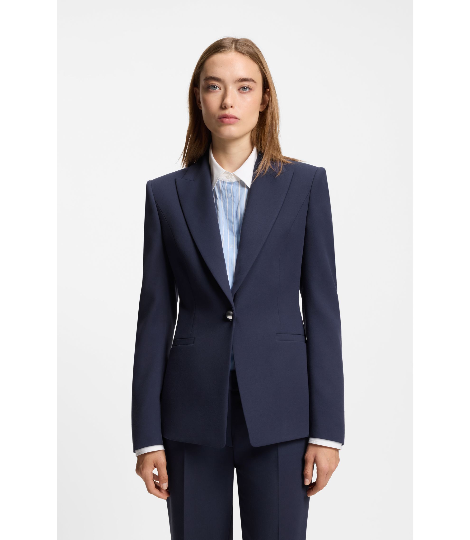 Regular-Fit Blazer mit Metallknopf