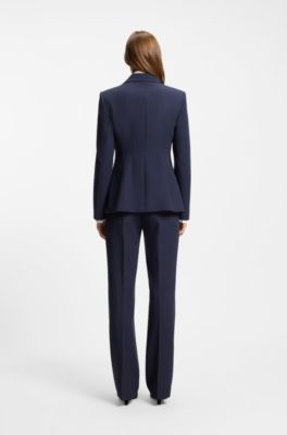 Regular-fit blazer with metal button, Dark Blue