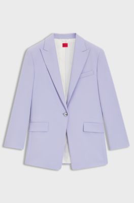 Relaxed-fit blazer in stretch fabric, Light Purple