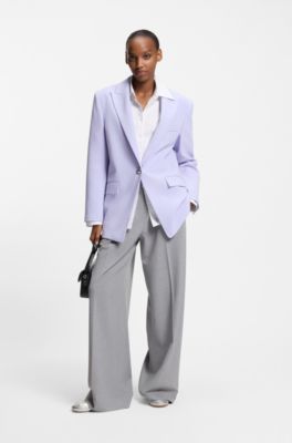 Relaxed-fit blazer in stretch fabric, Light Purple