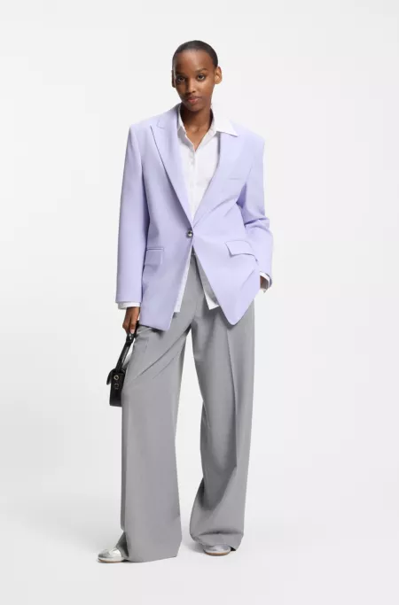 Relaxed-fit blazer in stretch fabric