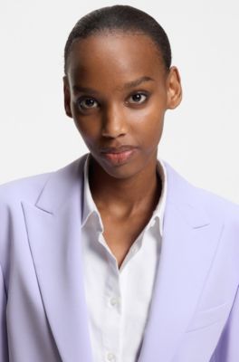Relaxed-fit blazer in stretch fabric, Light Purple