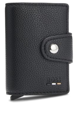 Grained faux-leather card holder with Secrid technology, Black