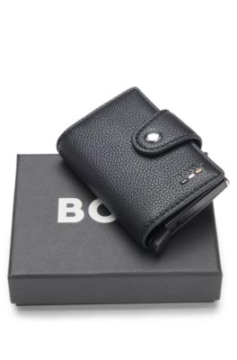 Grained faux-leather card holder with Secrid technology, Black