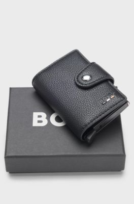 Grained faux-leather card holder with Secrid technology, Black