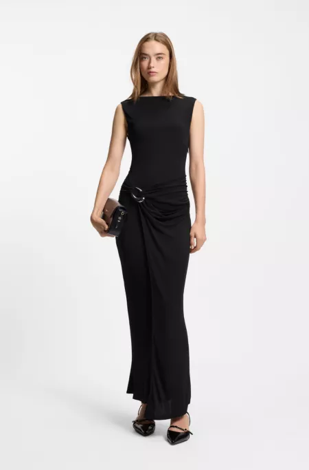 Wrap-effect dress with buckle detail