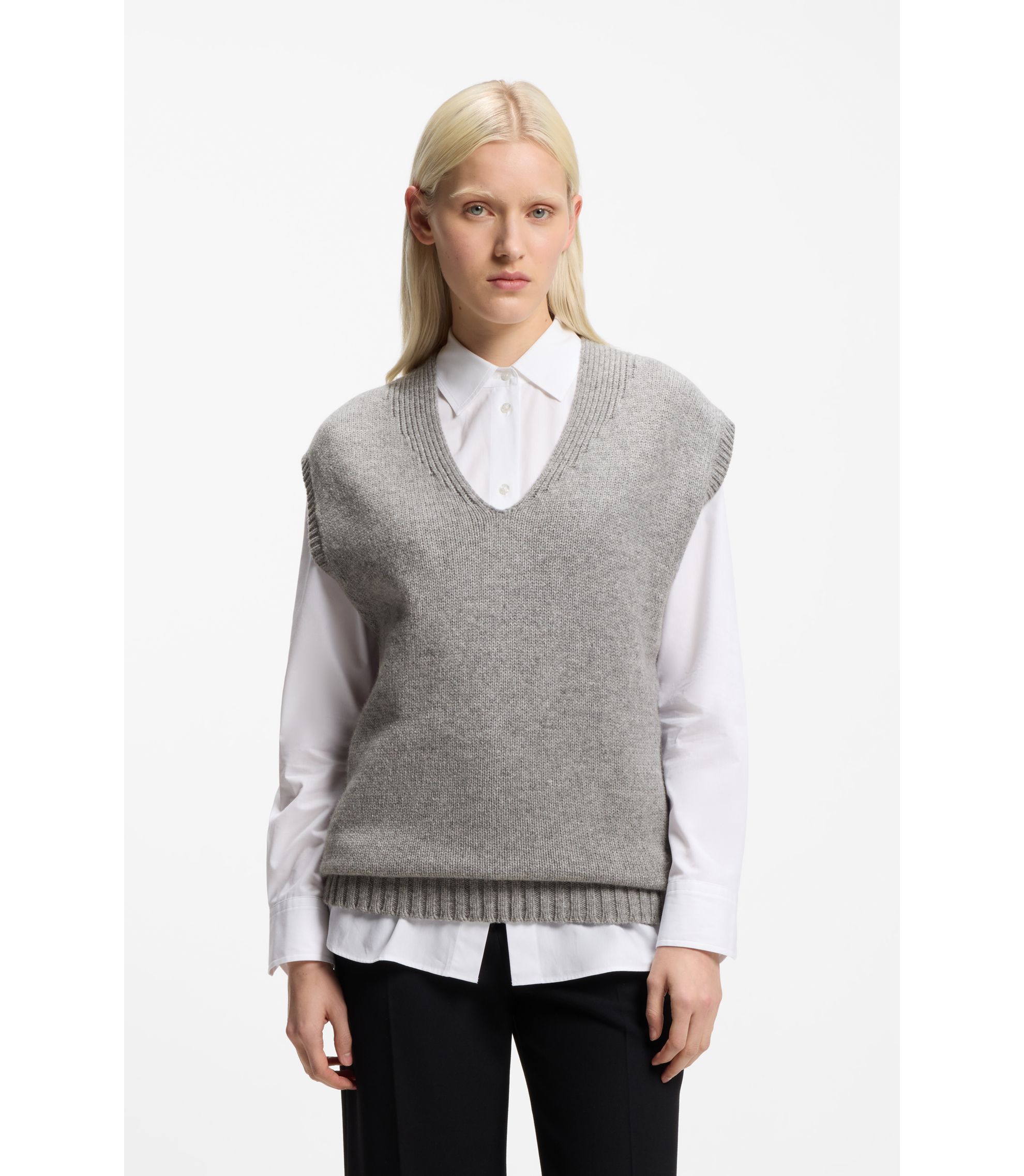 Ärmelloser Pullover aus Woll-Mix