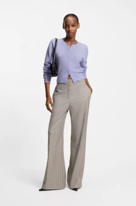 Buttoned cardigan with tonal logo embroidery