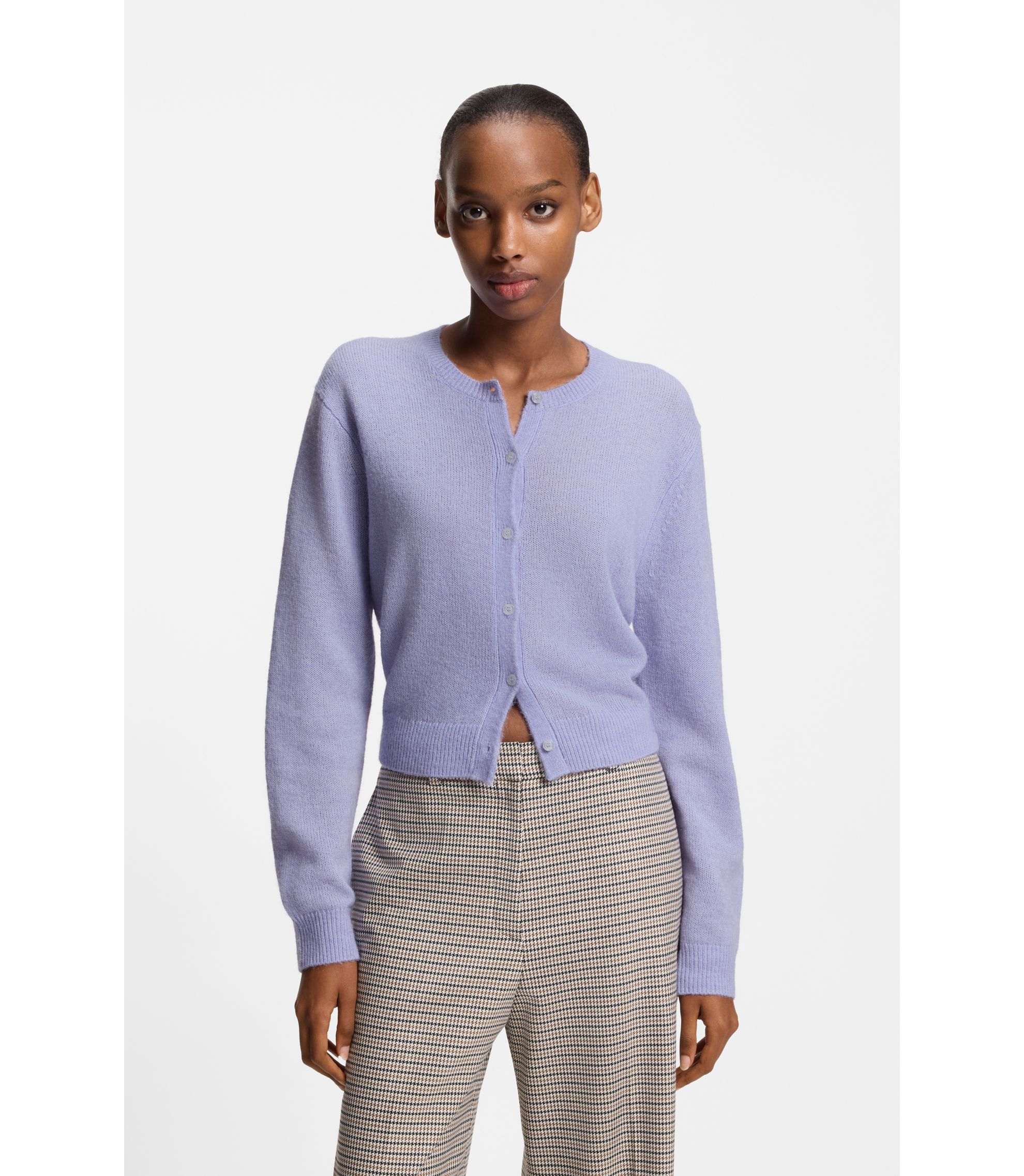 Geknöpfter Cardigan mit tonaler Logo-Stickerei