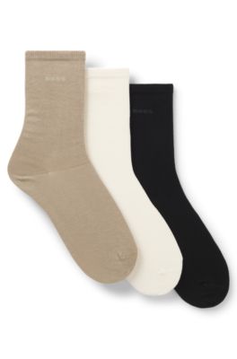 3-pack socks, Beige / Brown / Black