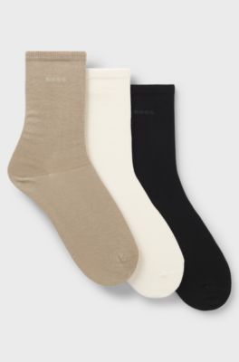 3-pack socks, Beige / Brown / Black