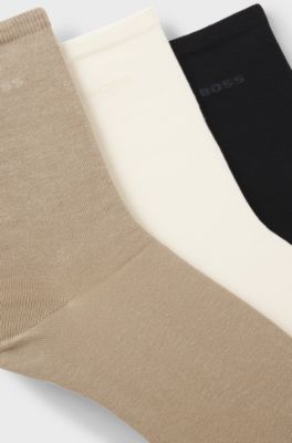 3-pack socks, Beige / Brown / Black