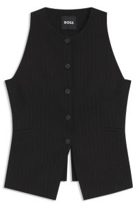 Slim-fit waistcoat in pinstripe crepe, Patterned