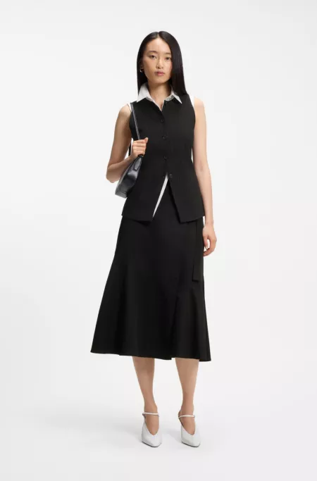 Slim-fit waistcoat in pinstripe crepe