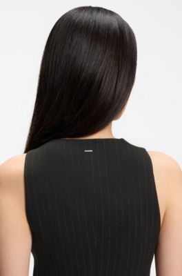 Slim-fit waistcoat in pinstripe crepe, Patterned
