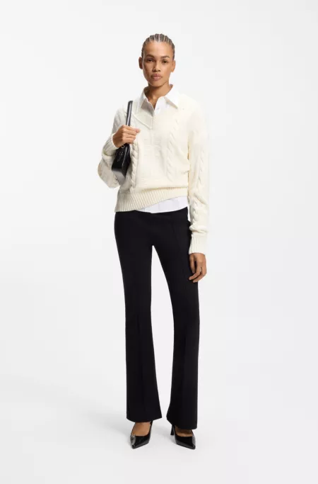 Oversized-fit sweater with cable knit