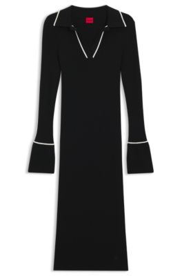 Robe tube avec passepoil contrast&eacute;, Noir