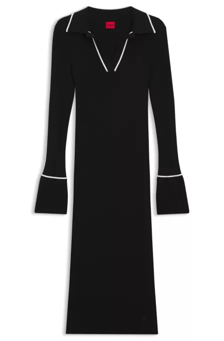 Tube dress with contrast piping
