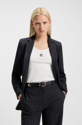 Italian-leather belt with gold-tone tip, Black