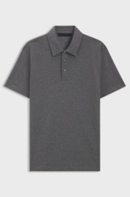 BECKHAM x BOSS polo shirt in cotton and silk, Grey