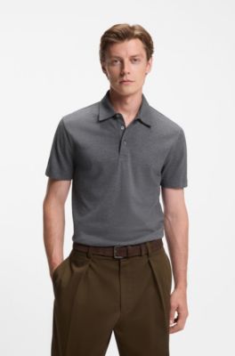 BECKHAM x BOSS polo shirt in cotton and silk, Grey