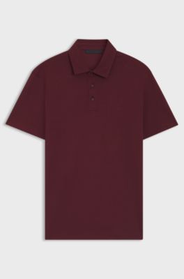 Poloshirt i bomuld og silke fra BECKHAM x BOSS, M&oslash;rker&oslash;d
