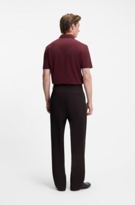 BECKHAM x BOSS polo shirt in cotton and silk, Dark Red