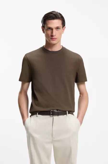Mercerised cotton-blend piqué T-shirt