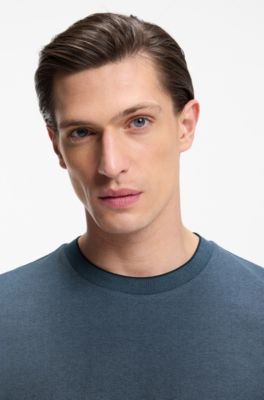 Mercerised cotton-blend piqu&eacute; T-shirt , Light Blue