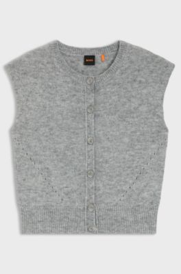 Sleeveless cardigan in a regular fit, Grey