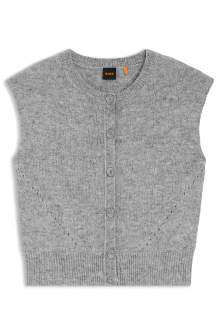 Sleeveless cardigan in a regular fit