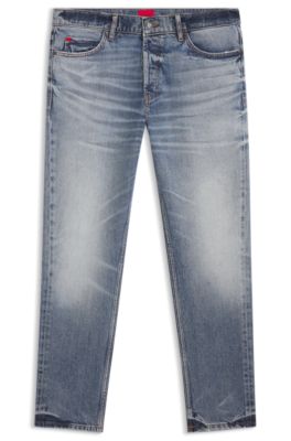 Tapered-fit jeans in blue comfort-stretch denim, Light Blue