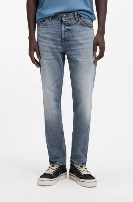Tapered-fit jeans in blue comfort-stretch denim