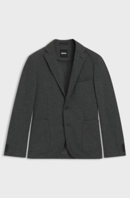 Slim-fit blazer in performance-stretch fabric, Silver