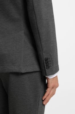 Slim-fit blazer in performance-stretch fabric, Silver