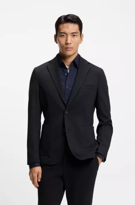 Slim-fit blazer in performance-stretch fabric