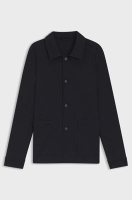 Sovracamicia relaxed fit in tessuto elasticizzato ad alte prestazioni, Blu scuro