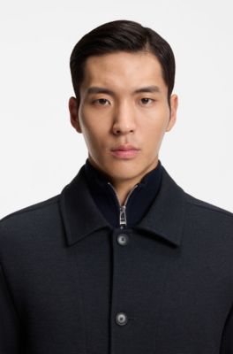 Relaxed-Fit Overshirt aus Performance-Stretch-Gewebe, Dunkelblau